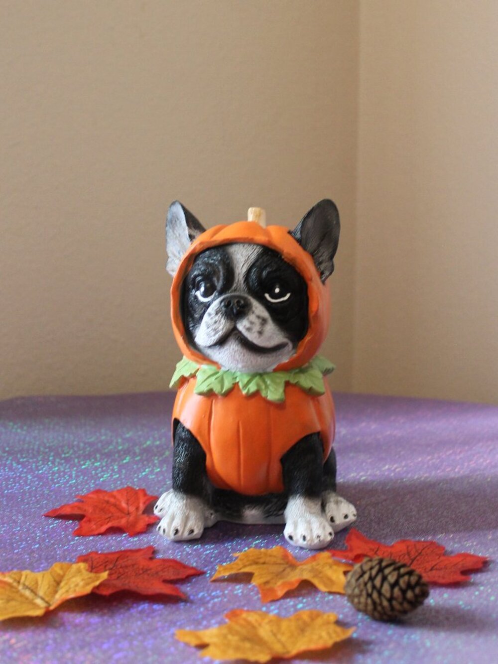 Fall Pumpkin Dog Costume Halloween Figurine NWT